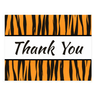 Thank You with tiger stripes above and below